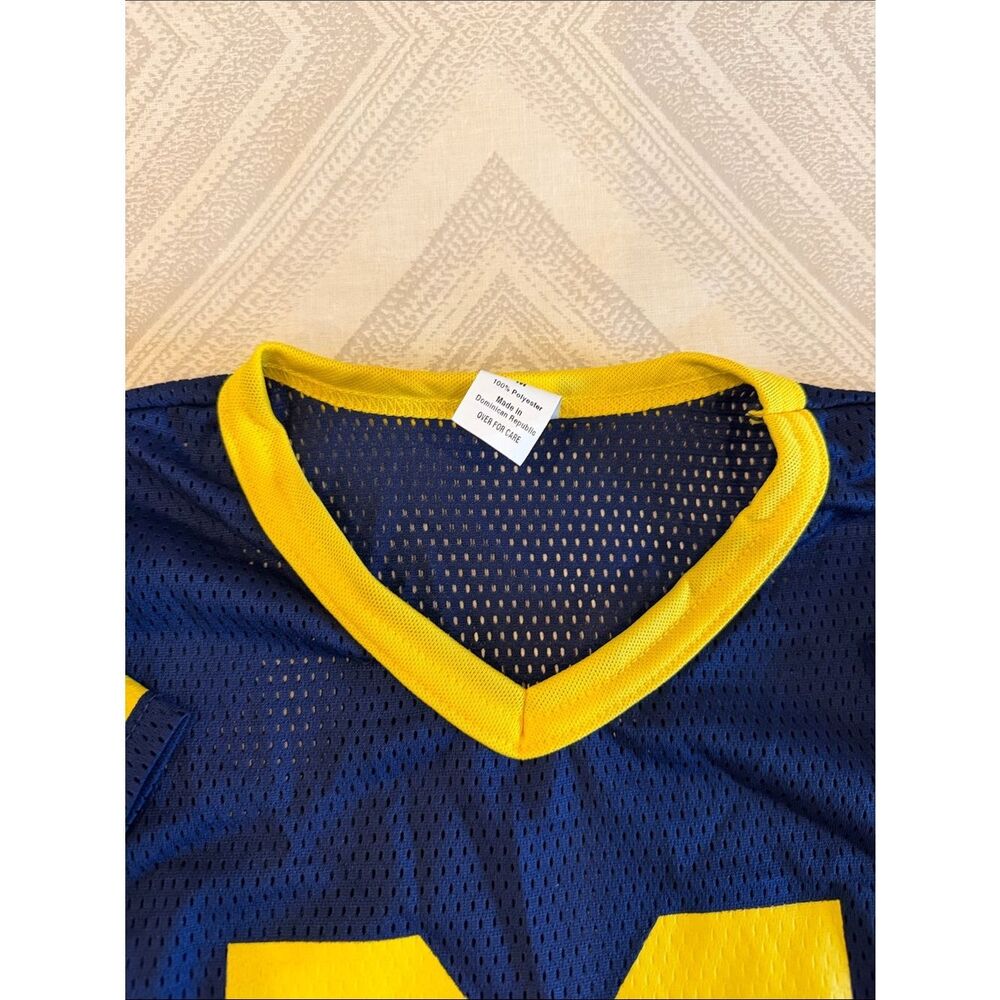 Franklin University of Michigan Kids Mesh Football Jersey Blue Maize Medium - Picture 3 of 5